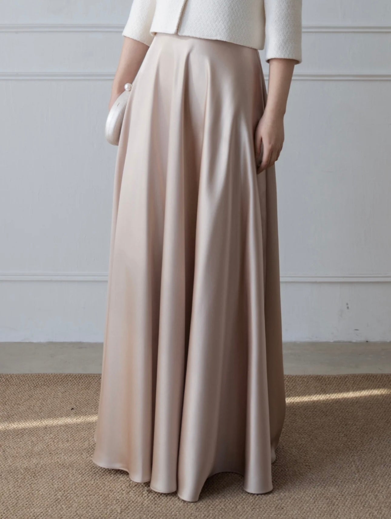 醋酸缎面真丝里料长裙